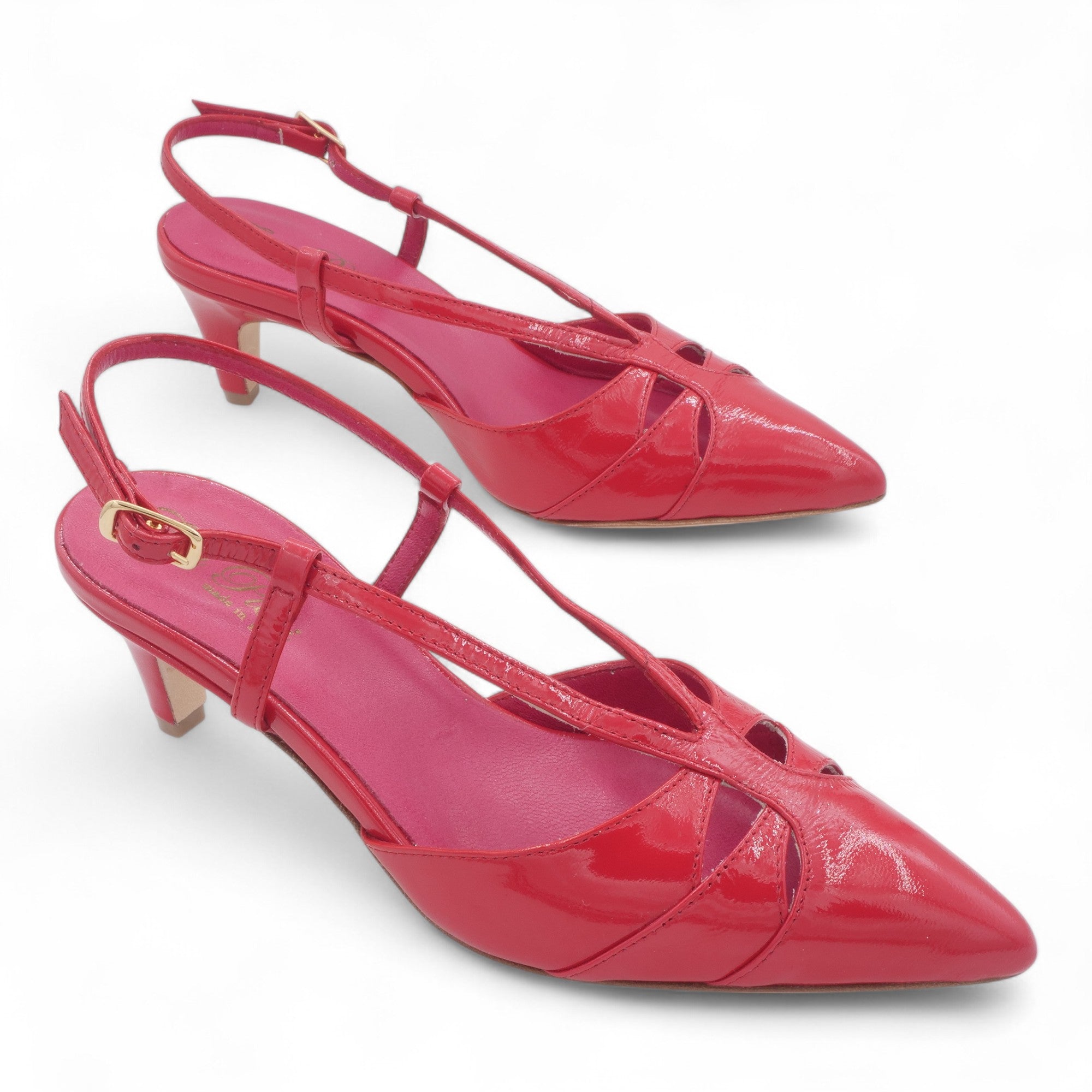  - ["Artigianato","Donna","Eva Picci","Scarpe","Slingback","Tacco"] - Slingback Da Donna Eva Picci 1757 Lux Rosso - Lupis SRL