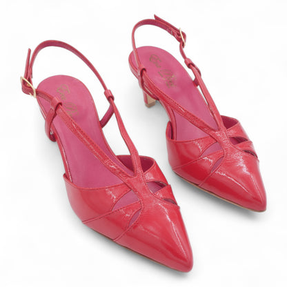  - ["Artigianato","Donna","Eva Picci","Scarpe","Slingback","Tacco"] - Slingback Da Donna Eva Picci 1757 Lux Rosso - Lupis SRL