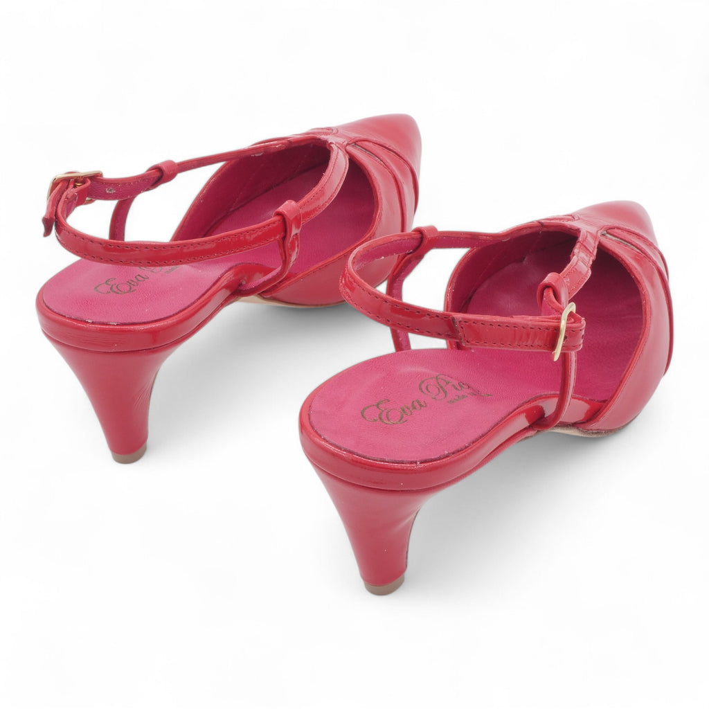  - ["Artigianato","Donna","Eva Picci","Scarpe","Slingback","Tacco"] - Slingback Da Donna Eva Picci 1757 Lux Rosso - Lupis SRL