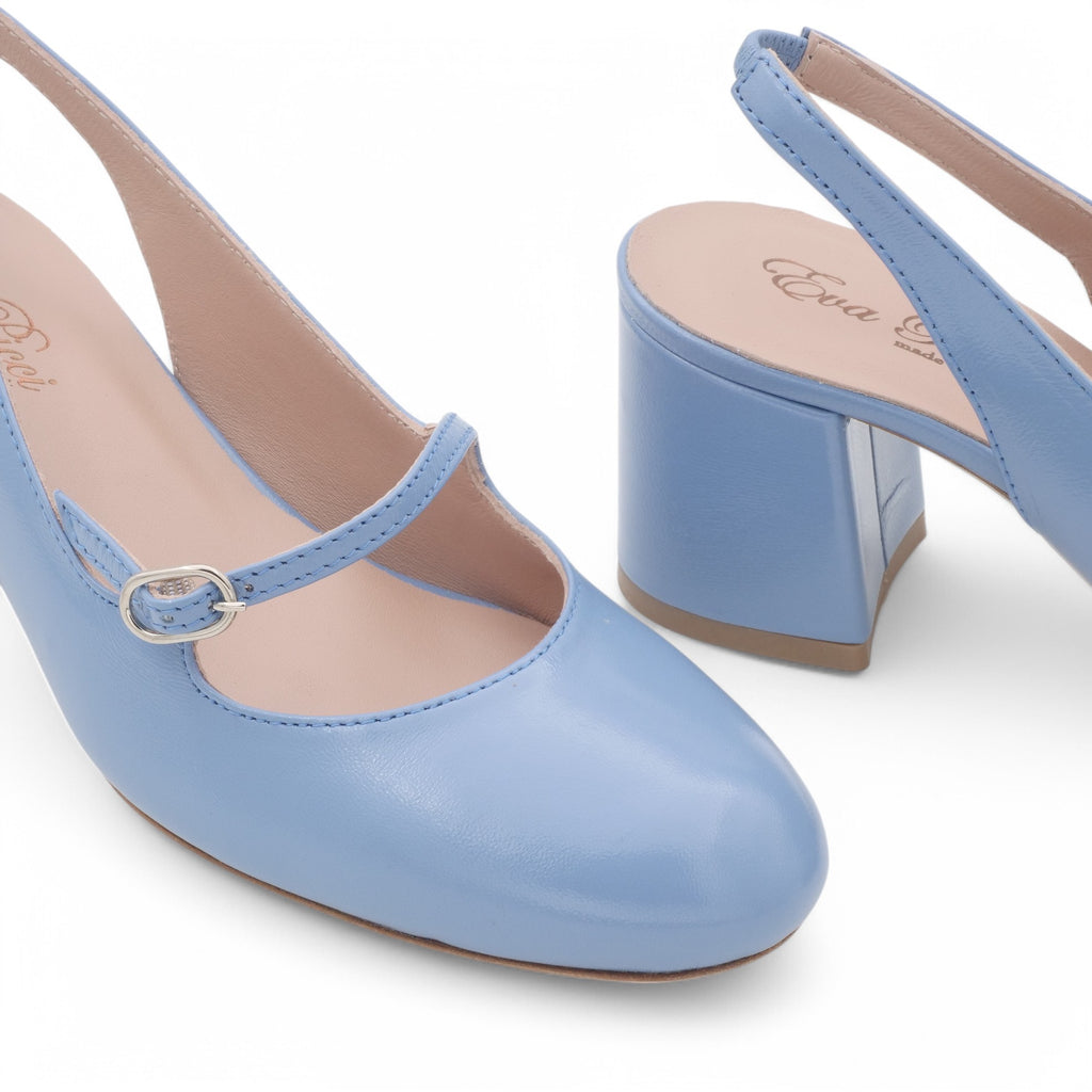  - ["Artigianato","Donna","Eva Picci","PE25","Scarpe","Slingback","Tacco"] - Slingback da Donna Eva Picci Jeans T.55 CH2554 - Lupis SRL