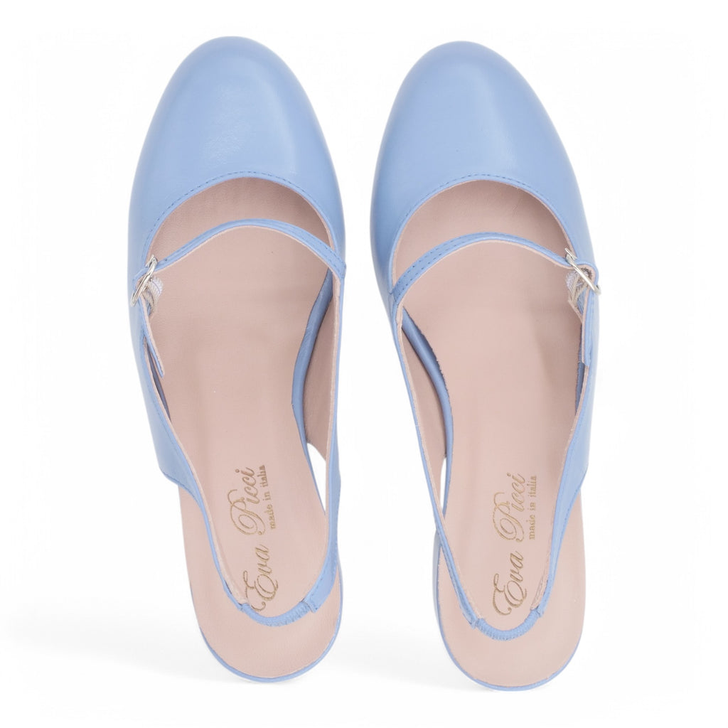  - ["Artigianato","Donna","Eva Picci","PE25","Scarpe","Slingback","Tacco"] - Slingback da Donna Eva Picci Jeans T.55 CH2554 - Lupis SRL