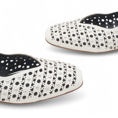  - ["Artigianato","Donna","Eva Picci","PE25","Scarpe","Slingback"] - Slingback da Donna Eva Picci Off White Borchie CH2524 - Lupis SRL