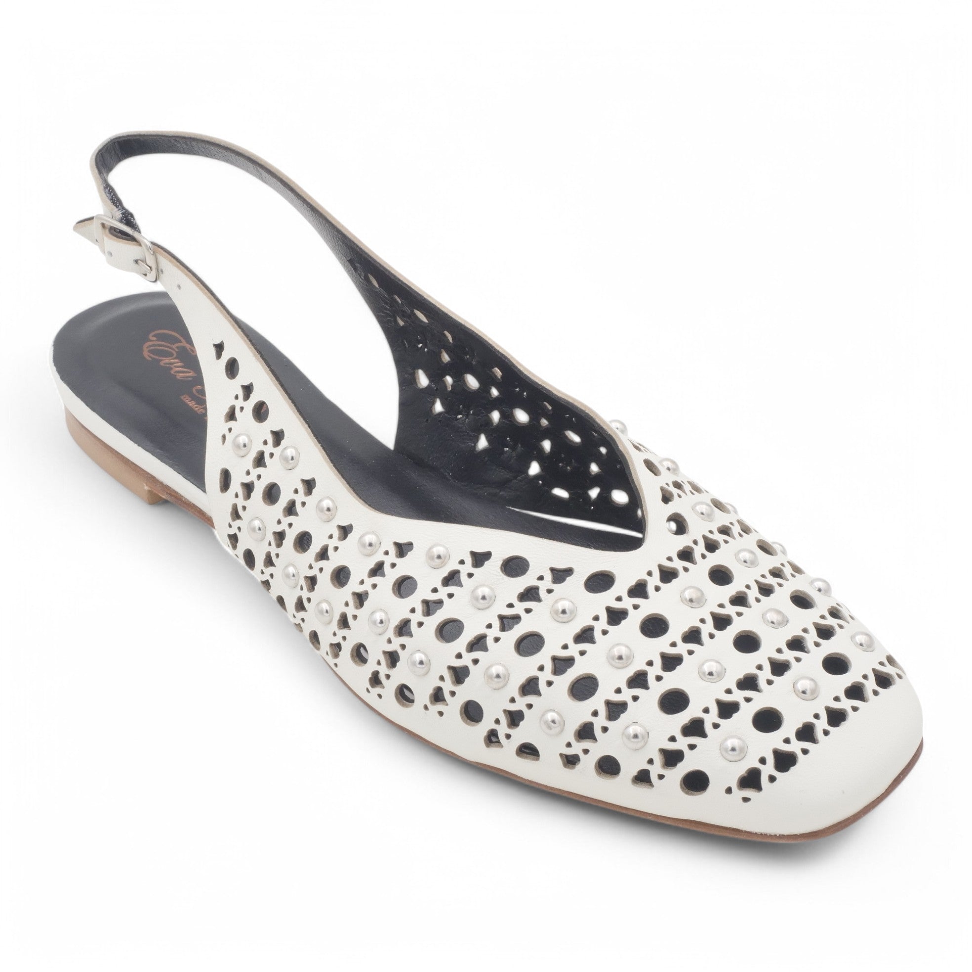  - ["Artigianato","Donna","Eva Picci","PE25","Scarpe","Slingback"] - Slingback da Donna Eva Picci Off White Borchie CH2524 - Lupis SRL