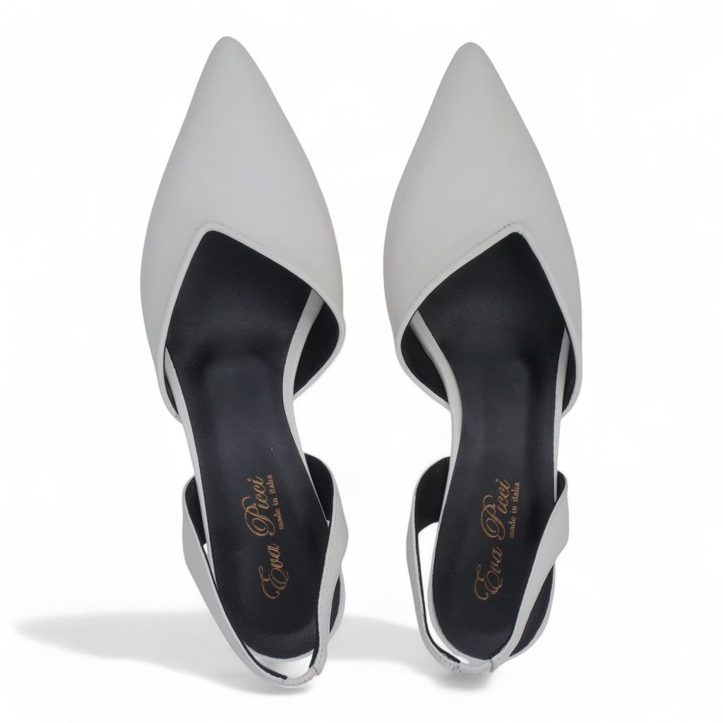 - ["Artigianato","Donna","Eva Picci","PE25","Scarpe","Slingback","Tacco"] - Slingback da Donna Eva Picci Off White T.35 CH2533 - Lupis SRL