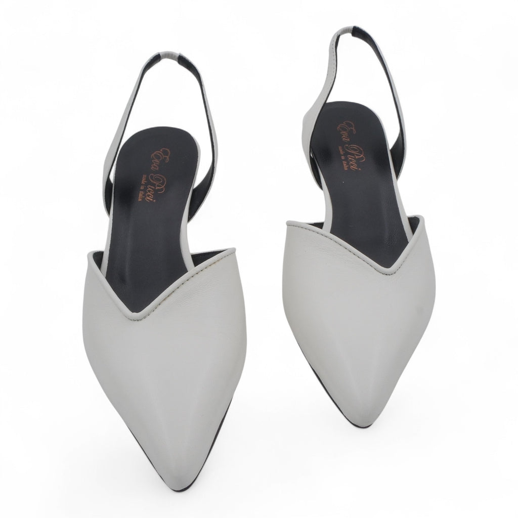  - ["Artigianato","Donna","Eva Picci","PE25","Scarpe","Slingback","Tacco"] - Slingback da Donna Eva Picci Off White T.35 CH2533 - Lupis SRL