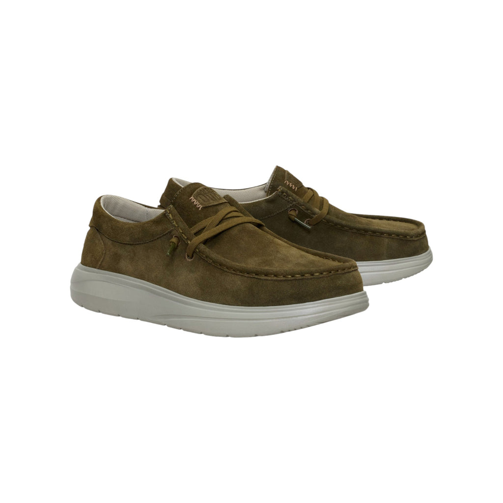  - ["FW25","HEYDUDE","Scarpe","Scarpe sportive","Slip-on","Uomo"] - Slip On HEYDUDE Wally Comf Suede Dark Olive Stone Grey 41975-3AF - Lupis SRL