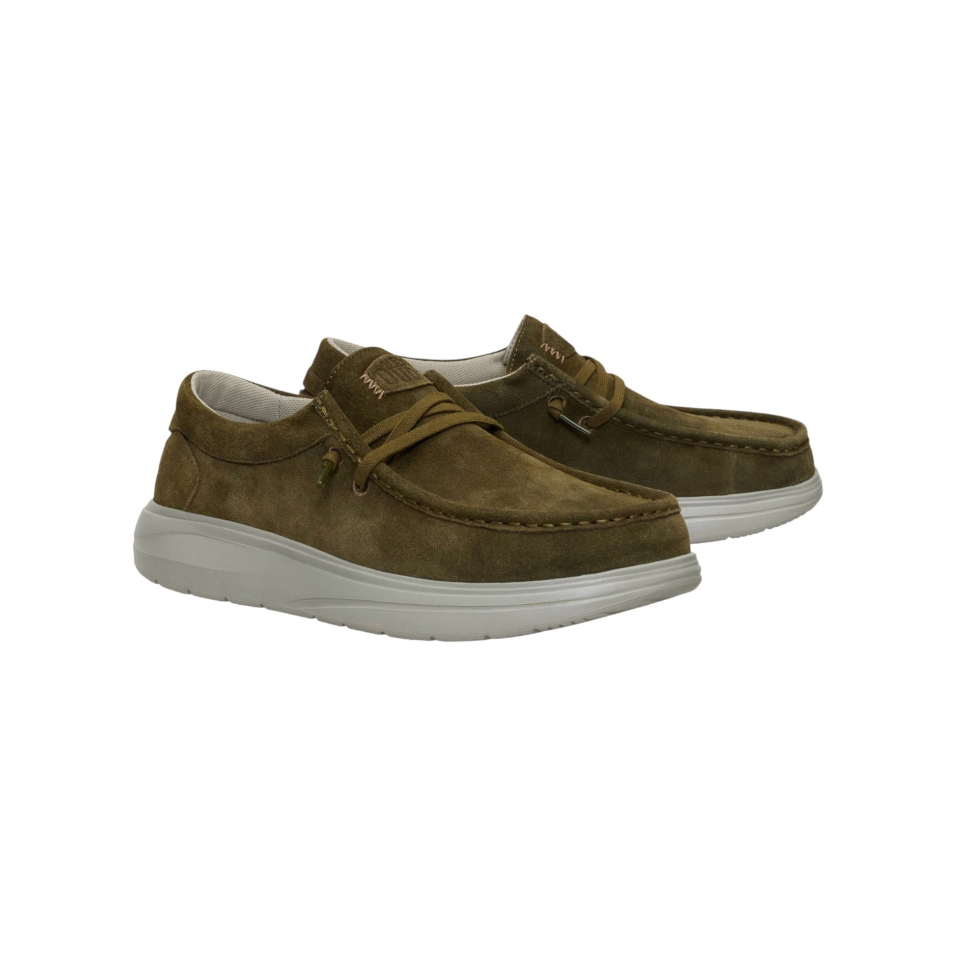  - ["FW25","HEYDUDE","Scarpe","Scarpe sportive","Slip-on","Uomo"] - Slip On HEYDUDE Wally Comf Suede Dark Olive Stone Grey 41975-3AF - Lupis SRL