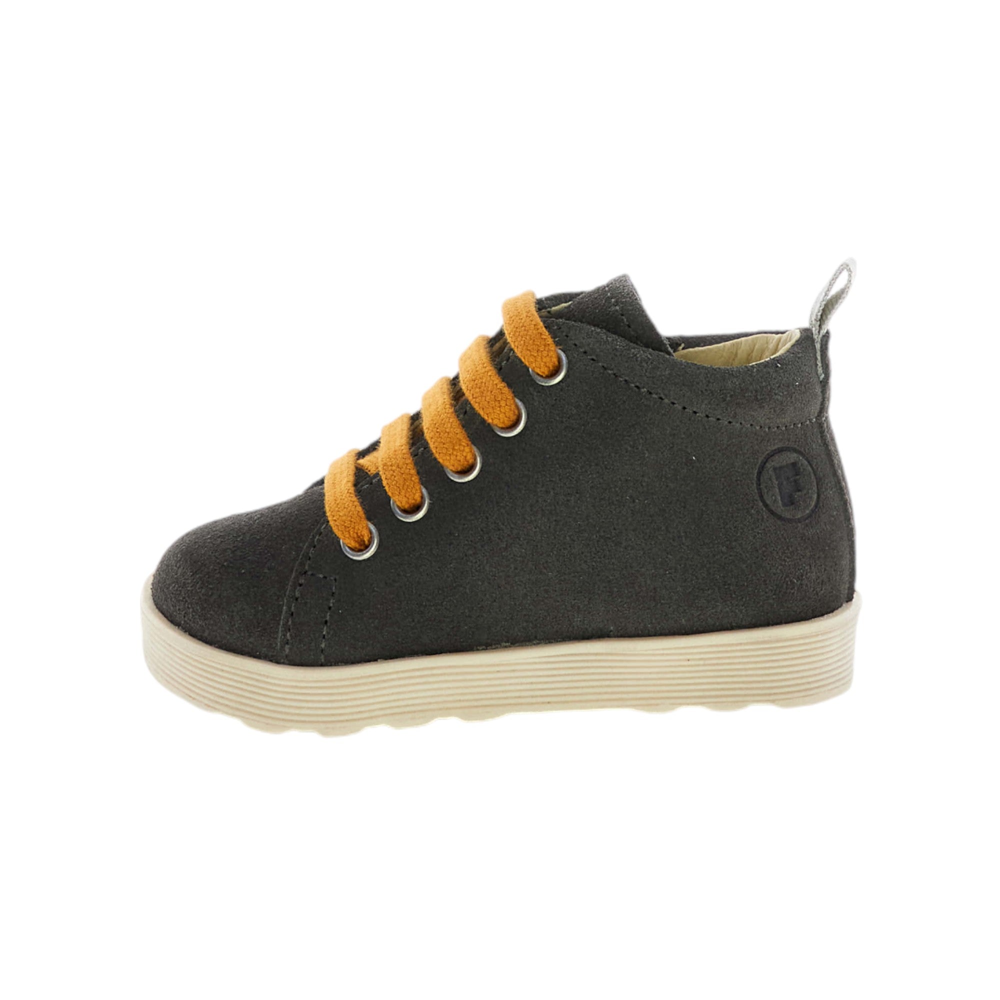  - ["FW25","Kids","Polacco","Scarpe","Stivaletti","Toddler"] - Stivaletti Kids Falcotto Evaert Zip Suede Anthracite Dark Orange 2502306-01-1B80 - Lupis SRL