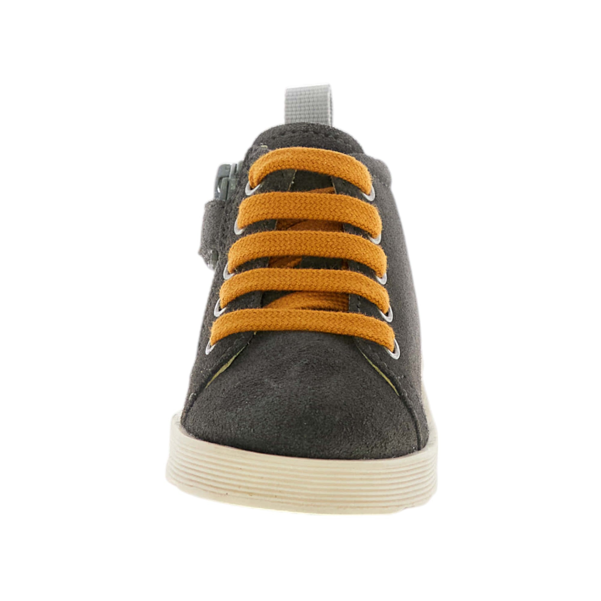  - ["FW25","Kids","Polacco","Scarpe","Stivaletti","Toddler"] - Stivaletti Kids Falcotto Evaert Zip Suede Anthracite Dark Orange 2502306-01-1B80 - Lupis SRL