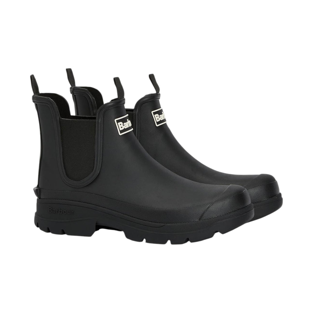 Barbour Men's Rubber Ninbus Wellington Boots in Black Cotton MRF0028
