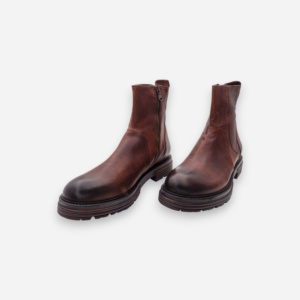 JP/DAVID Men's Ankle Boots in Cocoa Leather BERLIN