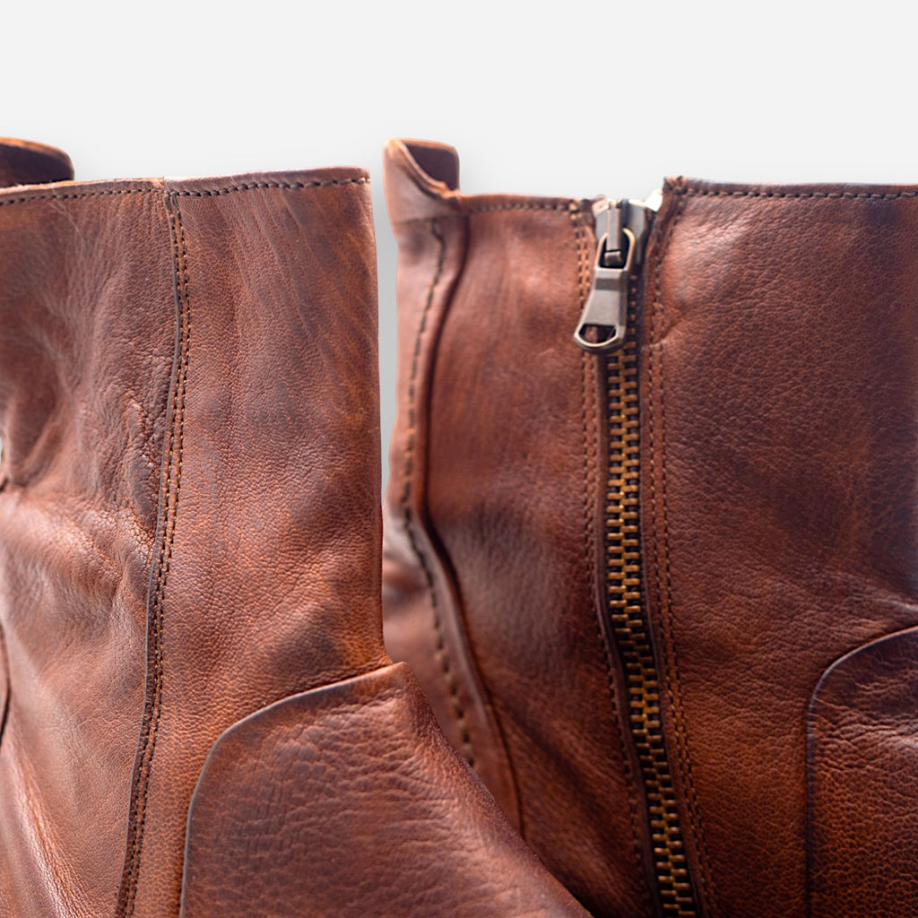 JP/DAVID Men's Ankle Boots in Cocoa Leather BERLIN