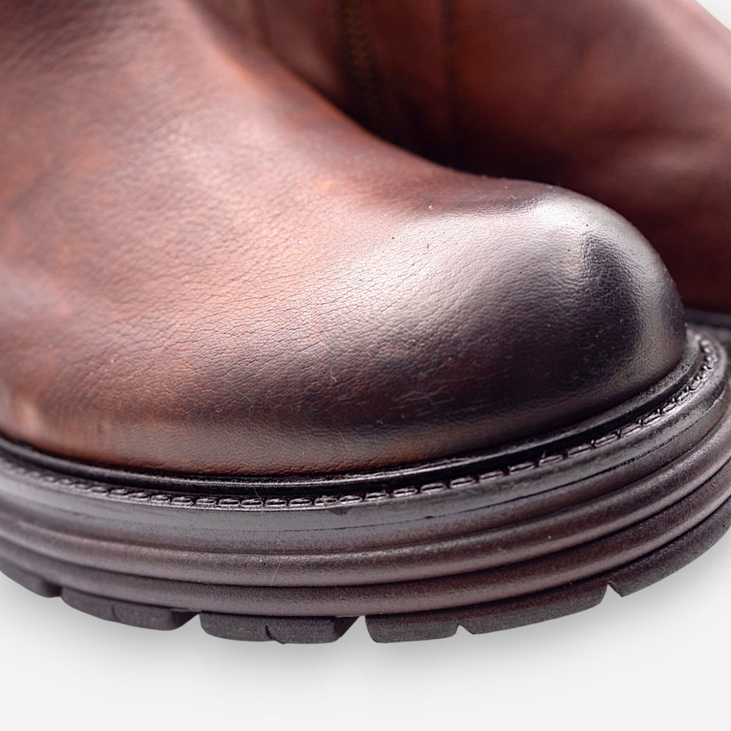 JP/DAVID Men's Ankle Boots in Cocoa Leather BERLIN