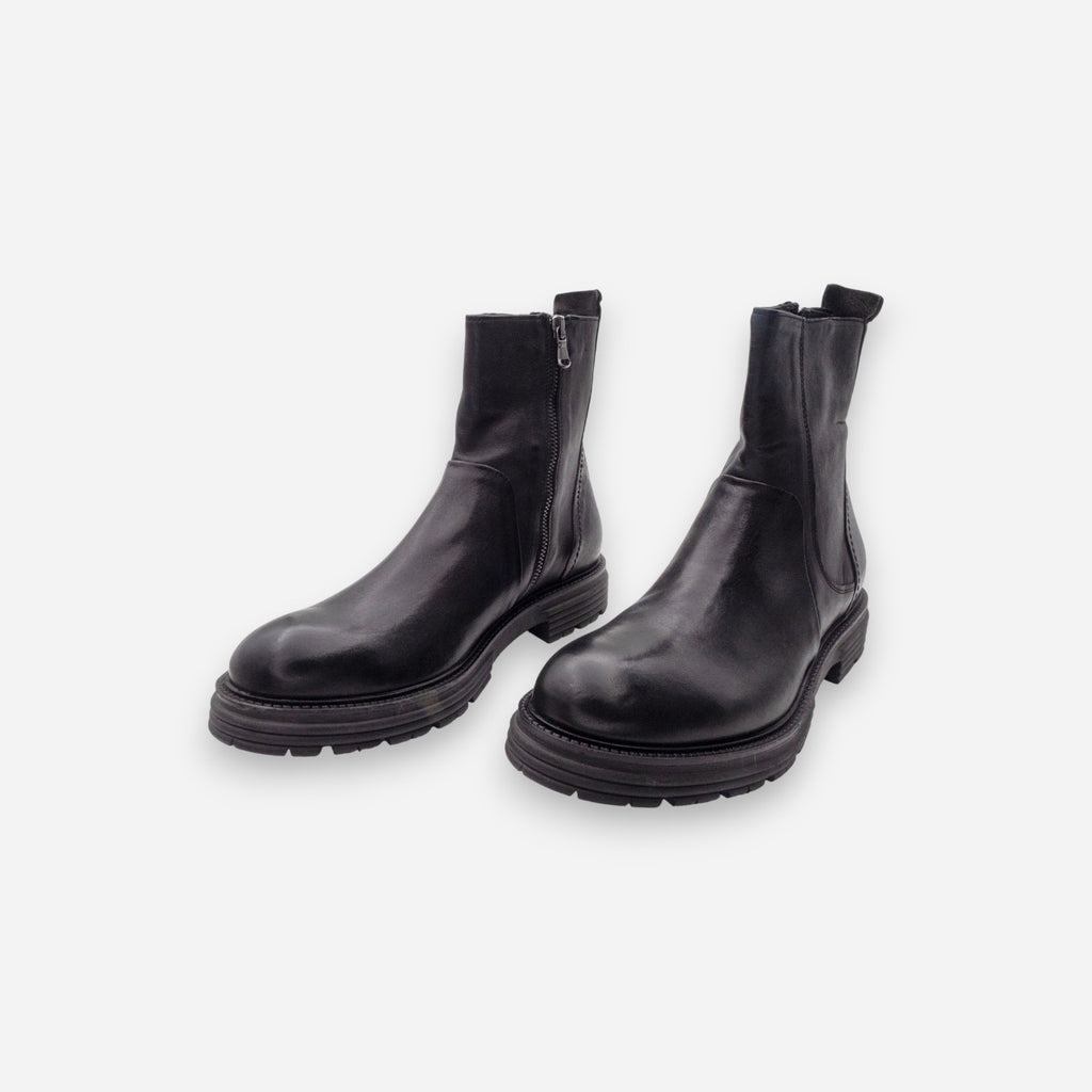 JP/DAVID Men's Ankle Boots in Black Leather BERLIN