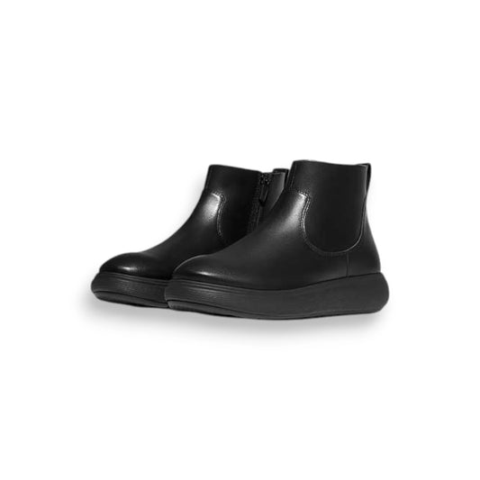 Stivaletti Donna FitFlop Iq-Comff Zip Ankle Boots Leather Black E2Z-090