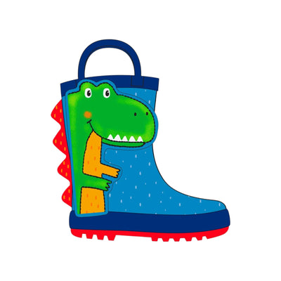 Kids Mr.Tiggle Rain Boot Dinosaur Rubber Blue R-BOOT-001-033