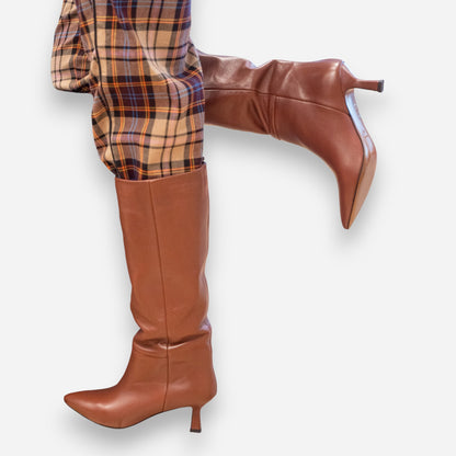 Stivali Donna Eva Picci Nappa Pelle Cacao MEDEA