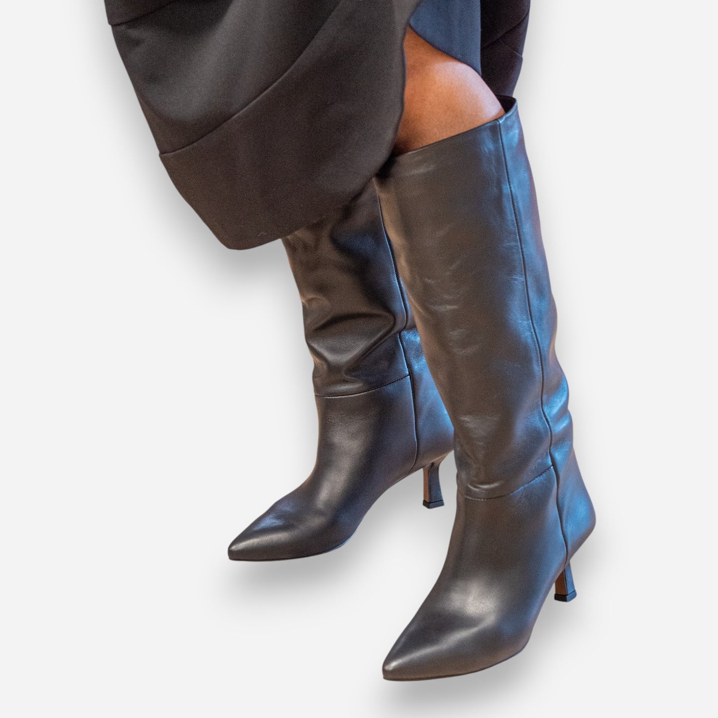 Stivali Donna Eva Picci Nappa Pelle Nero MEDEA