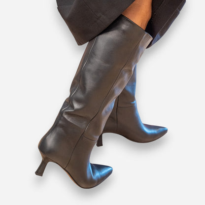 Stivali Donna Eva Picci Nappa Pelle Nero MEDEA