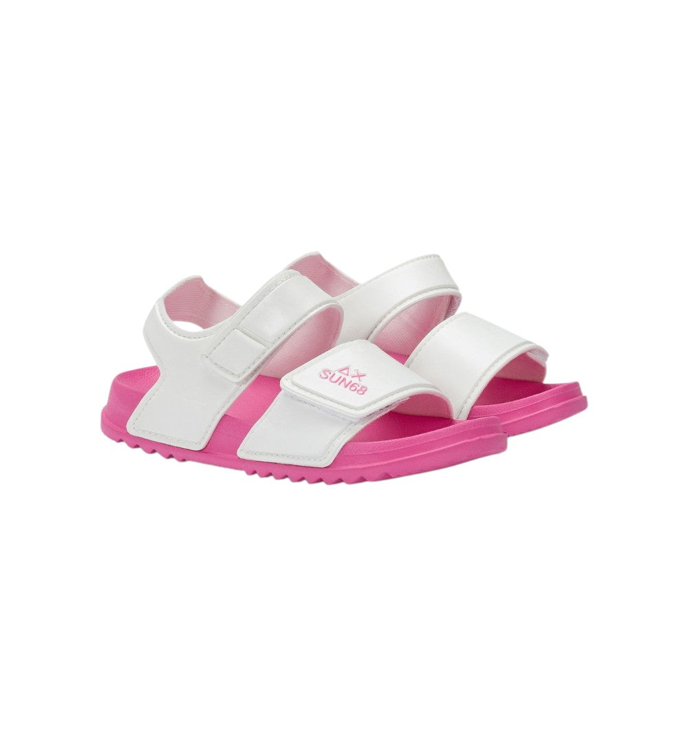 Sun68 Girls Sandals Logo Baby White X36413B