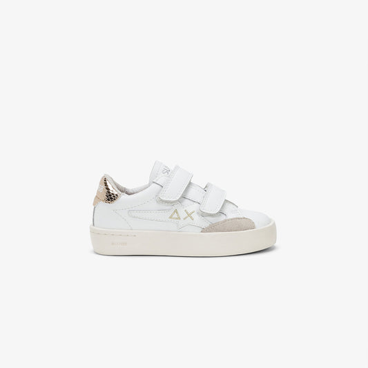  - ["Kids","Nuovo","Scarpe","Scarpe sportive","Sun68"] - Sun68 Girl'S Katy Leather Baby Bianco Oro - Lupis SRL