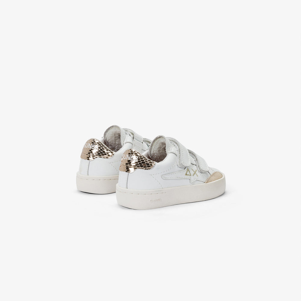 '- ["Kids","Nuovo","Scarpe","Scarpe sportive","Sun68"] - Sun68 Girl'S Katy Leather Baby Bianco Oro - Lupis SRL