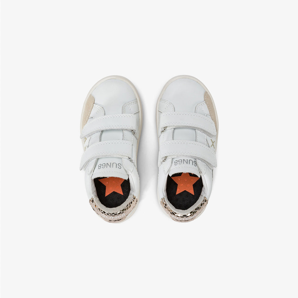 '- ["Kids","Nuovo","Scarpe","Scarpe sportive","Sun68"] - Sun68 Girl'S Katy Leather Baby Bianco Oro - Lupis SRL