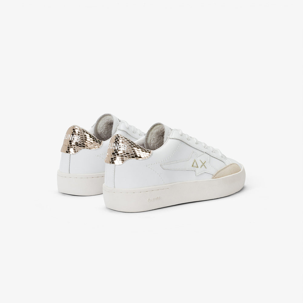  - ["Kids","Nuovo","Scarpe","Scarpe sportive","Sun68"] - Sun68 Girl'S Katy Leather Teen Bianco Oro - Lupis SRL