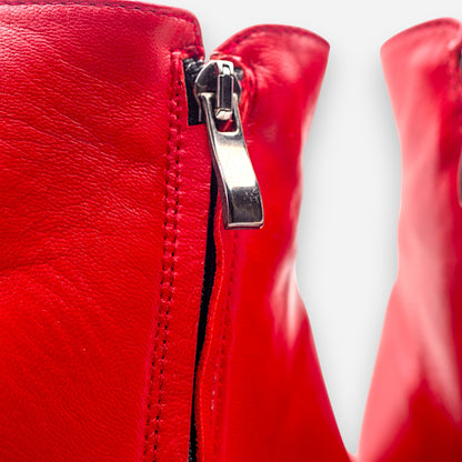 Tronchetti Donna Eva Picci Nappa Pelle Rosso AURORA-52