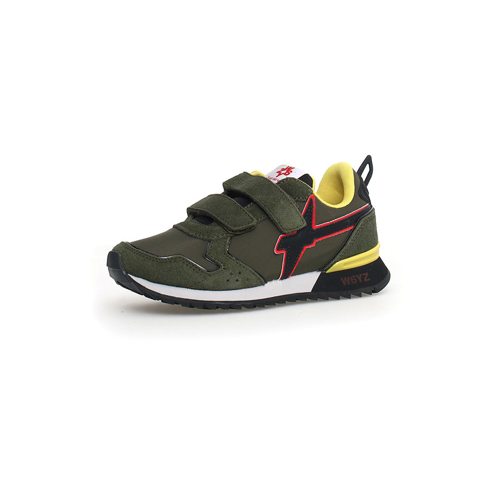 '- ["Kids","Scarpe","Scarpe sportive","W6YZ"] - W6YZ Jet Vl J Suede Solid Nylon Militare Nero Red - Lupis SRL