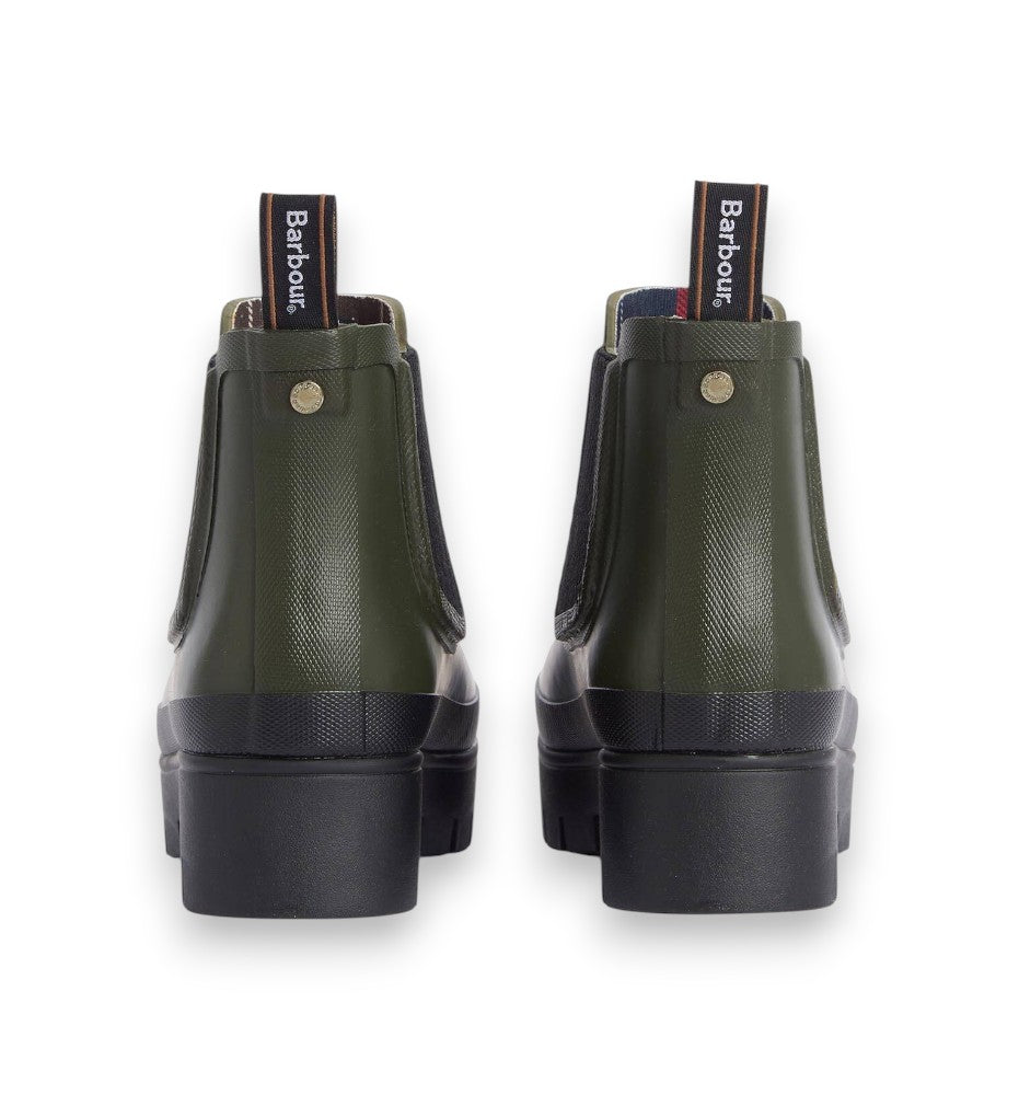 Barbour Rubber Halton Chelsea Welly Wellington Olive Black