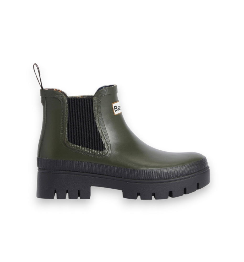 Barbour Rubber Halton Chelsea Welly Wellington Olive Black