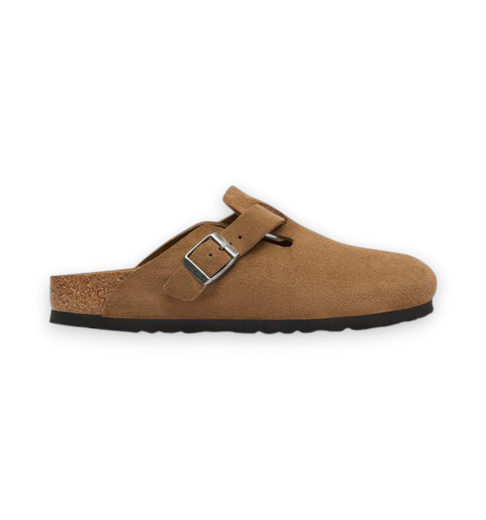 Birkenstock Boston Dark Tea Suede Leather