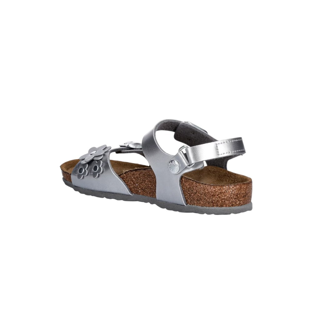 Birkenstock Sandals Kids Rio HL Kids Flowers Metallic Silver 1031702