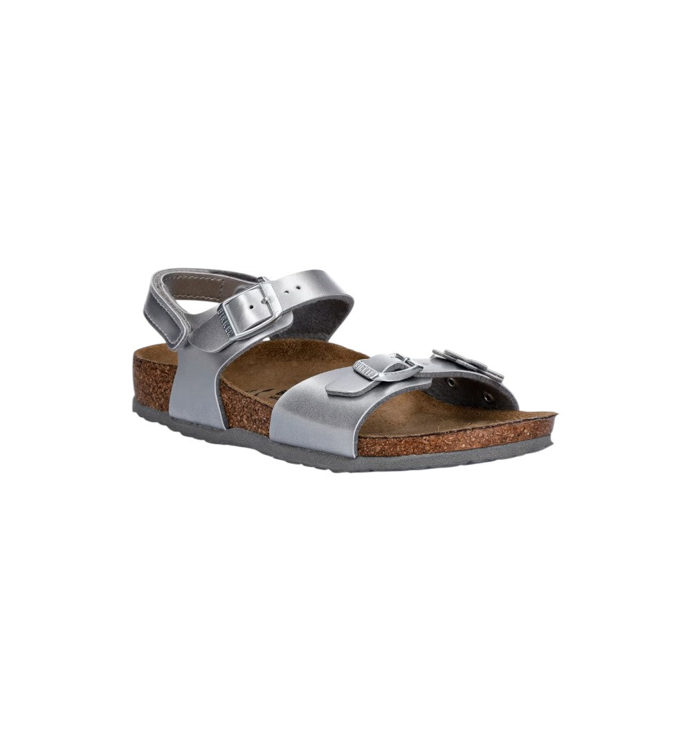 Birkenstock Sandals Kids Rio HL Kids Flowers Metallic Silver 1031702