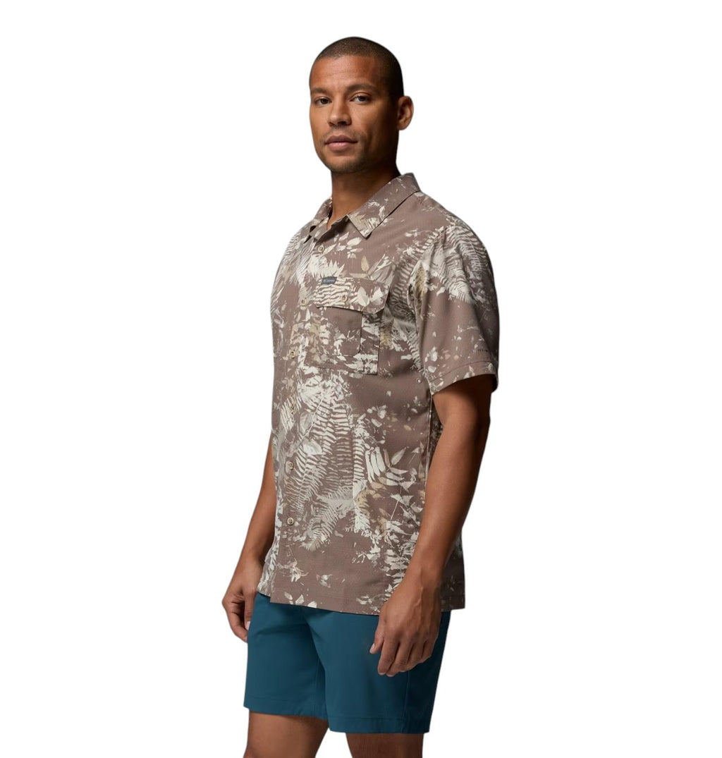 Columbia Sportswear Men's Tech Trail Utility Printed Woven SS Mountain Blue 2118605