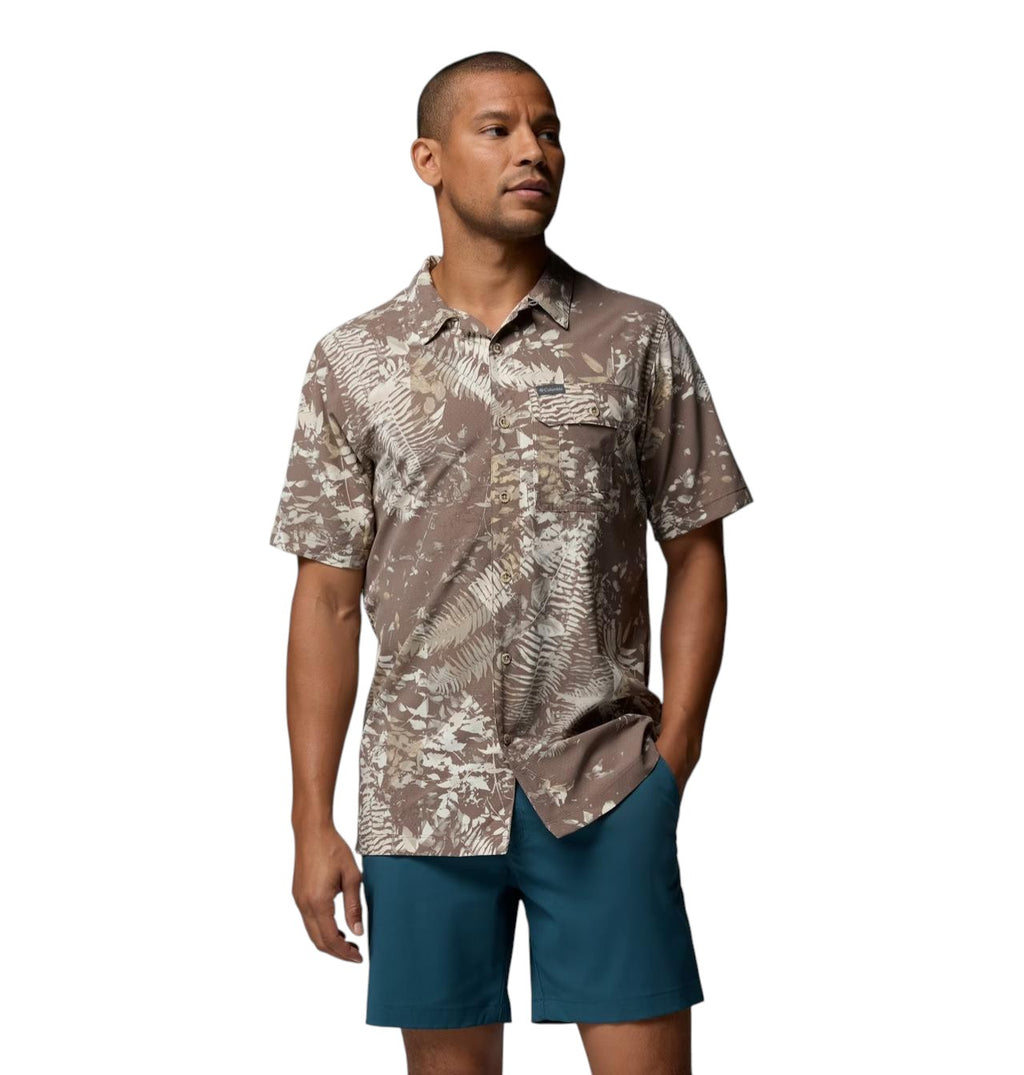 Columbia Sportswear Men's Tech Trail Utility Printed Woven SS Mountain Blue 2118605