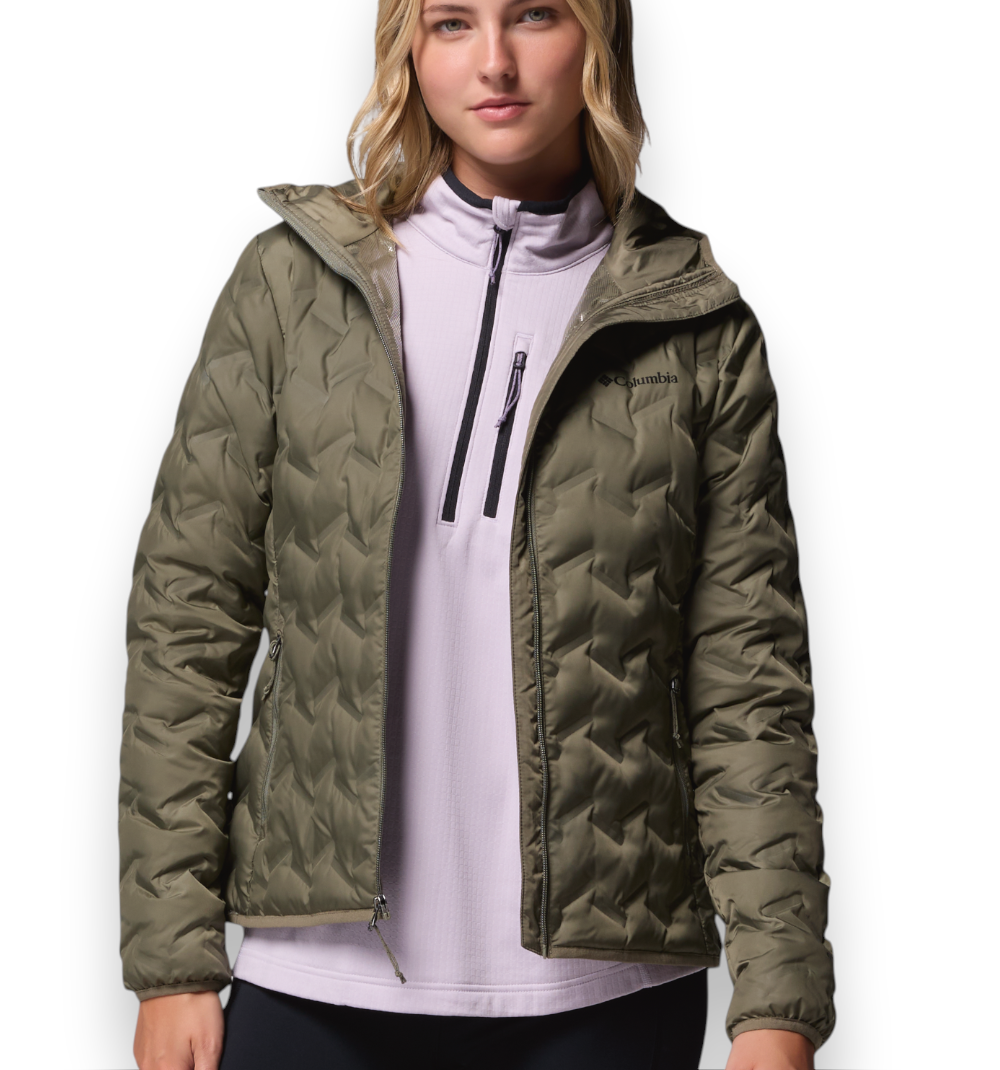 Columbia Sportswear Delta Ridge II Down Hooded Jacket Stone Green W - immagine 4