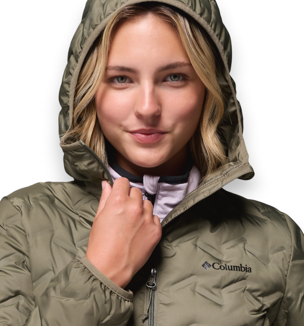 Columbia Sportswear Delta Ridge II Down Hooded Jacket Stone Green W