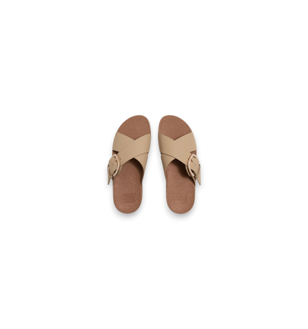 FitFlop Women's Lulu Cross Slide Inlay Cappuccino JE8-923