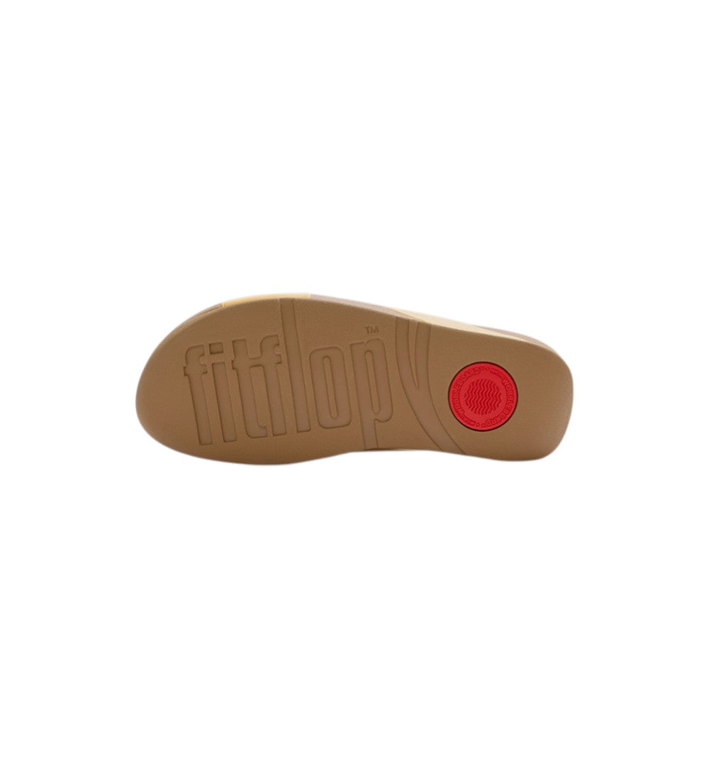 FitFlop Ciabatta Donna Lulu Cross Slide Leather Honey Gold K04-D65