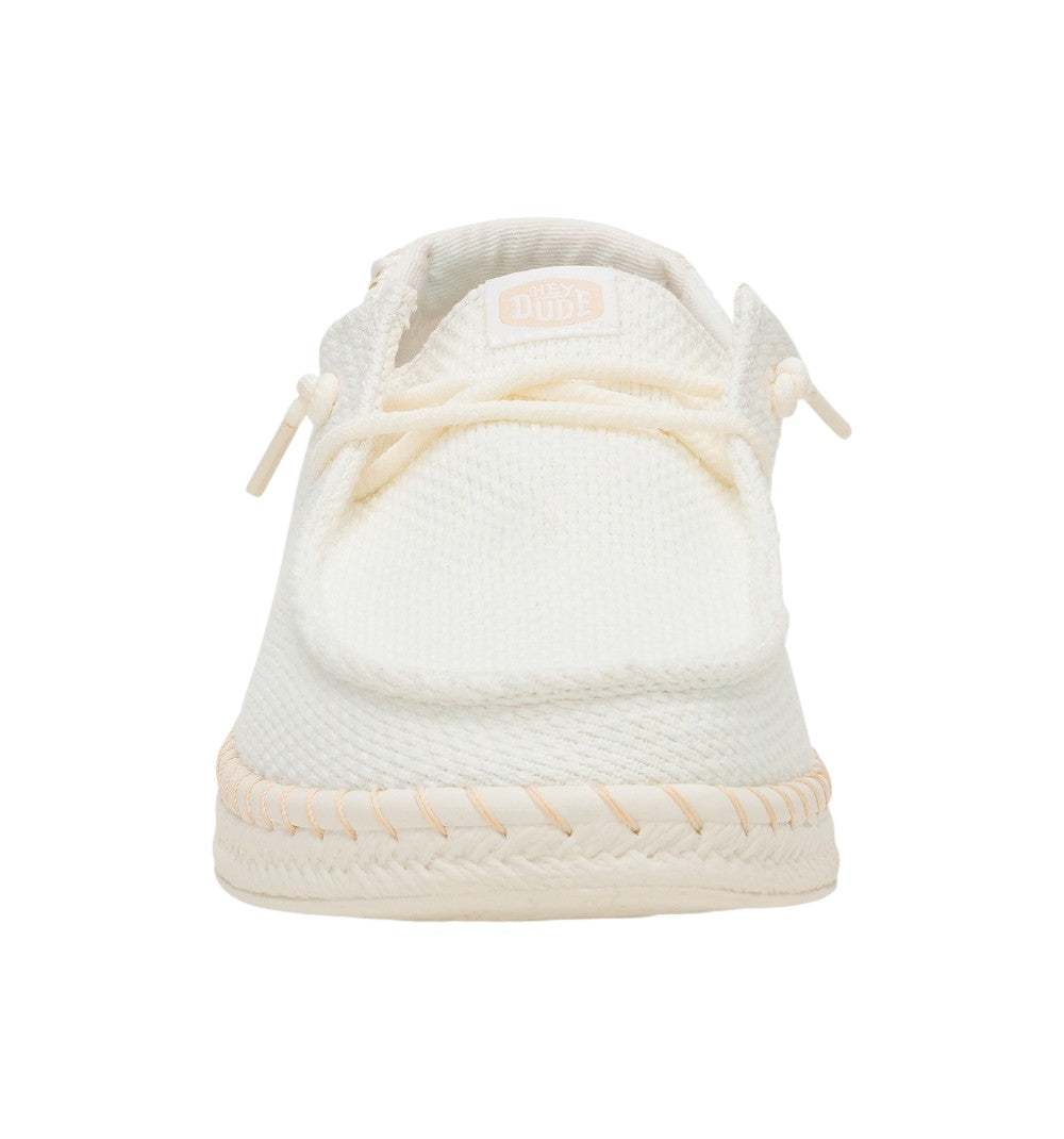 HEYDUDE Women's Slip-On Wendy Espadrille Woven White 43681-100