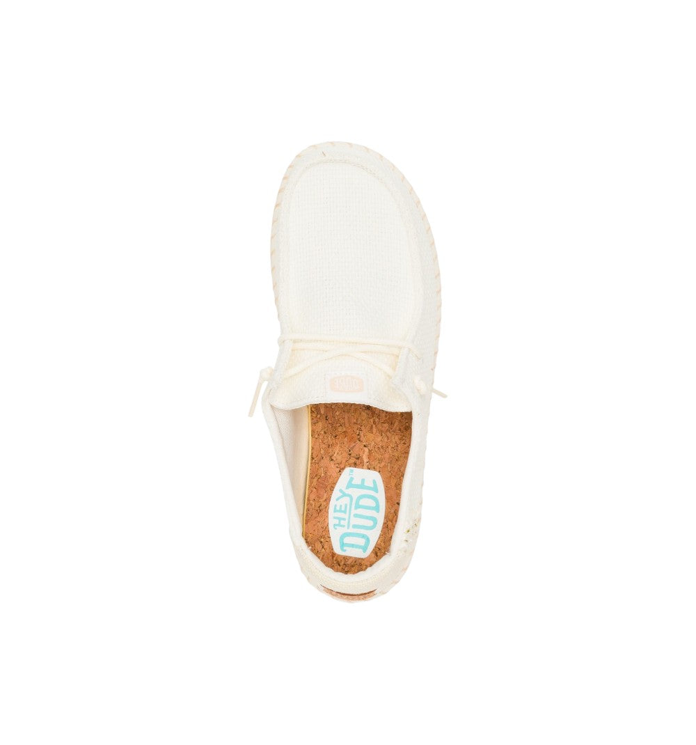 HEYDUDE Women's Slip-On Wendy Espadrille Woven White 43681-100
