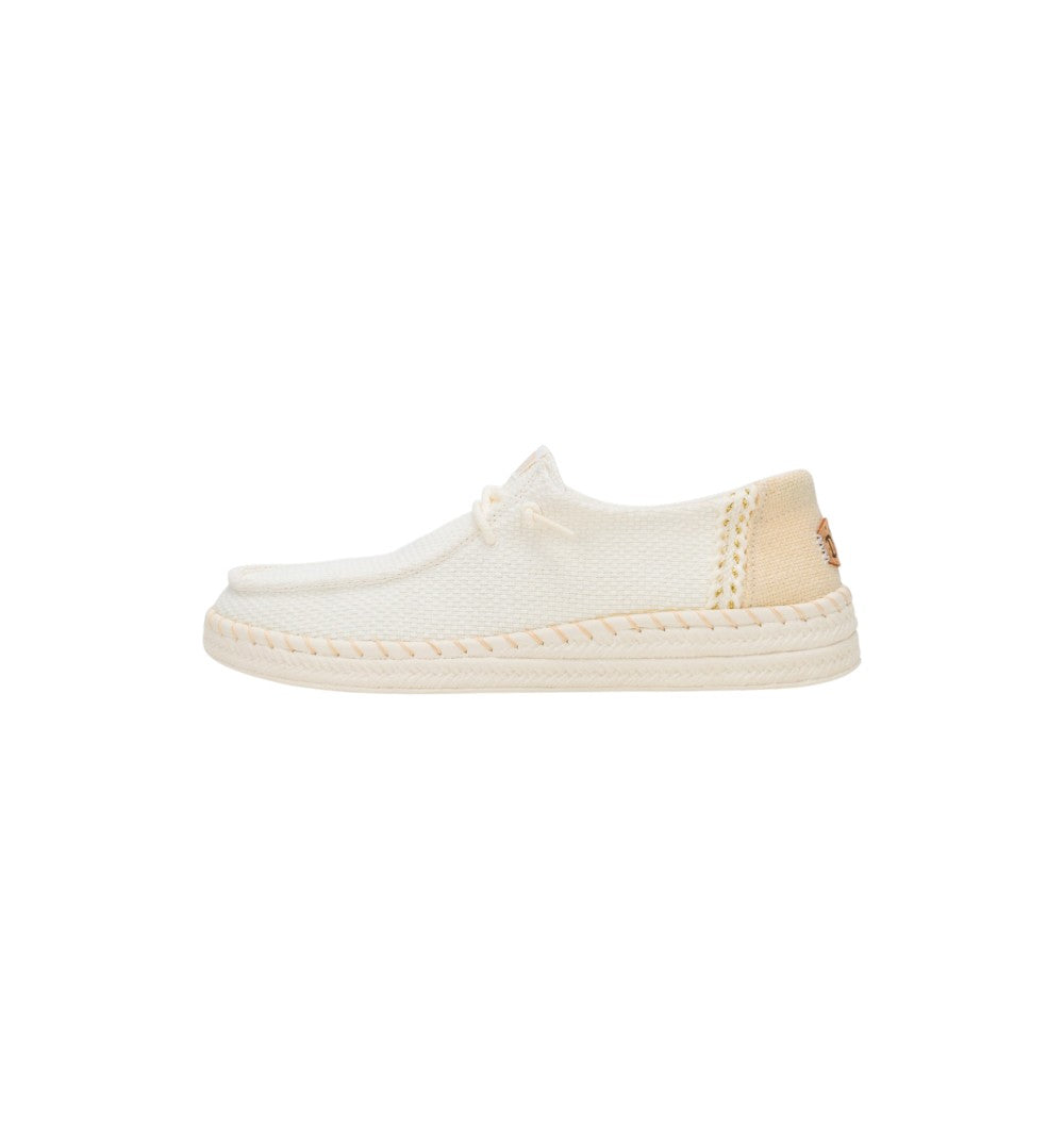 HEYDUDE Women's Slip-On Wendy Espadrille Woven White 43681-100
