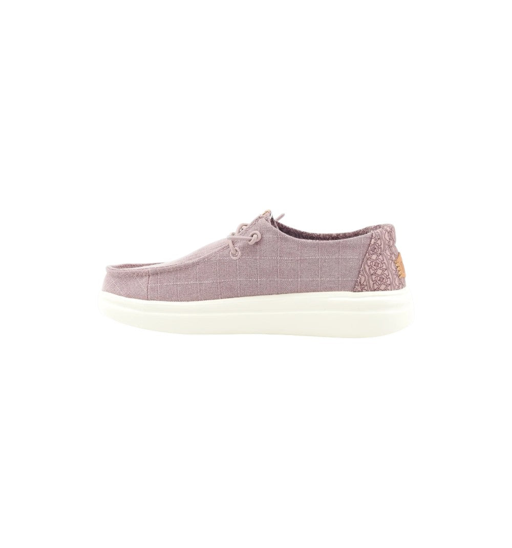 HEYDUDE Women's Wendy Rise Chambray Grid Beige Slip-On 45274-5CG