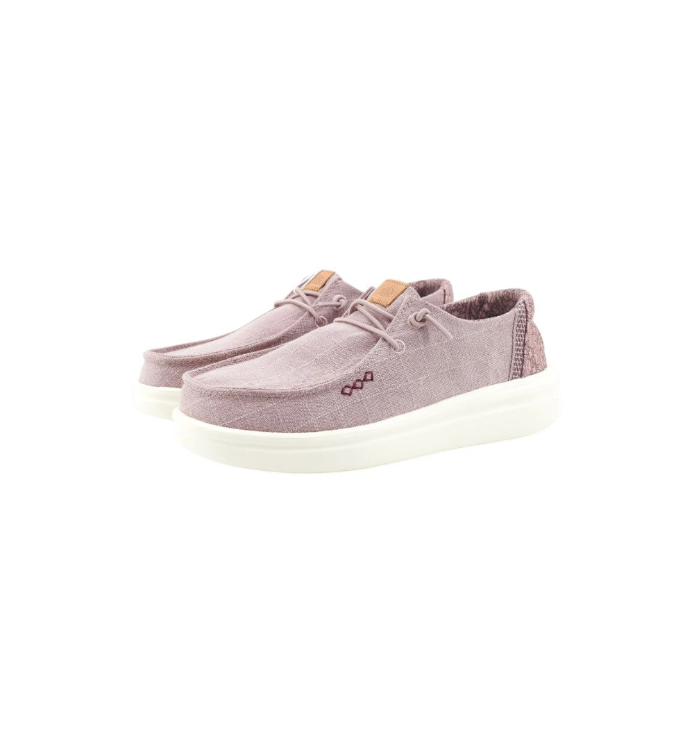 HEYDUDE Women's Wendy Rise Chambray Grid Beige Slip-On 45274-5CG