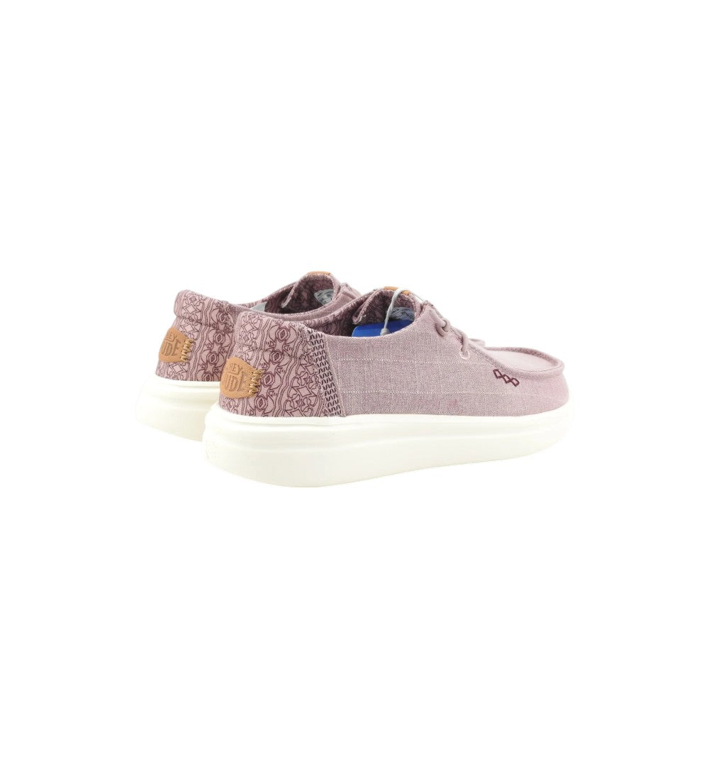 HEYDUDE Women's Wendy Rise Chambray Grid Beige Slip-On 45274-5CG