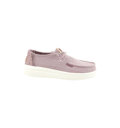 HEYDUDE Women's Wendy Rise Chambray Grid Beige Slip-On 45274-5CG