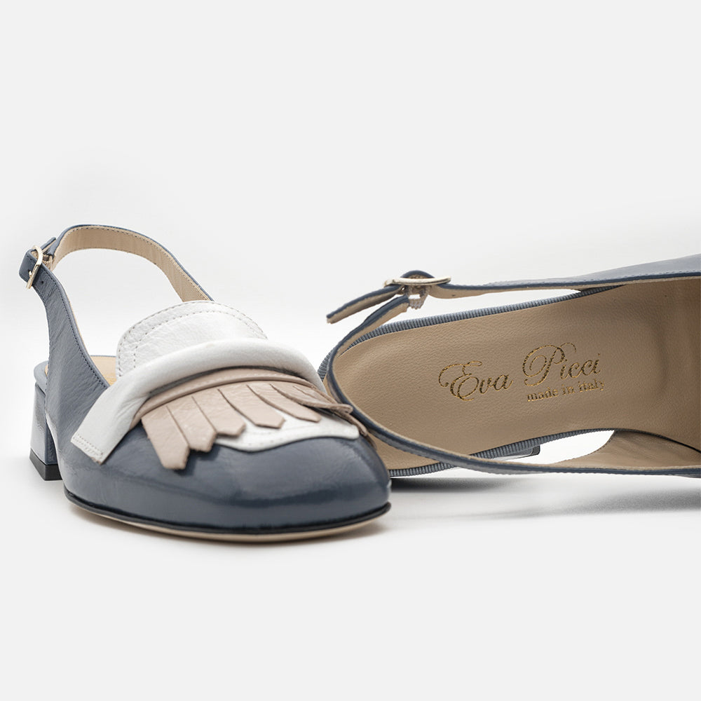 '- ["Artigianato","Donna","Eva Picci","Scarpe","Slingback","Tacco"] - Slingback Da Donna Eva Picci 32281 Far Smoke Far Bco Far Base Smok - Lupis SRL