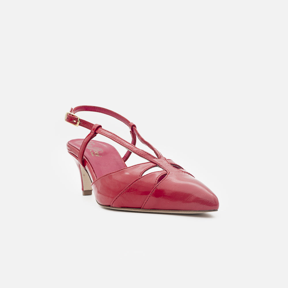'- ["Artigianato","Donna","Eva Picci","Scarpe","Slingback","Tacco"] - Slingback Da Donna Eva Picci 1757 Lux Rosso - Lupis SRL